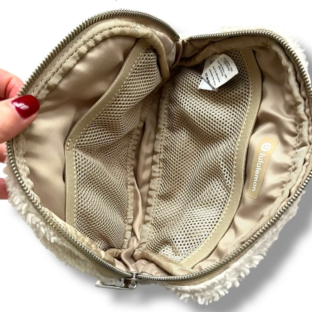Lululemon Everywhere Fleece Belt Bag In Natural Ivory/ Trench Fanny Pack